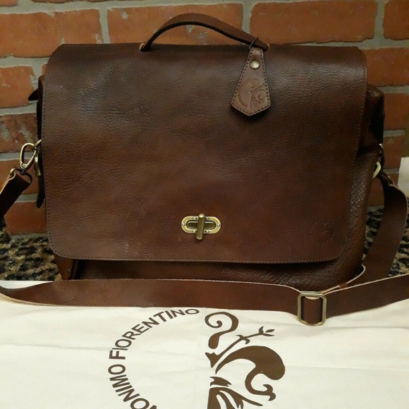 Anonimo Fiorentino Leather Computer Messenger Bag - Picture 1 of 6